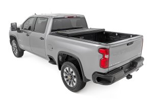 GMC Sierra 2500HD Hard Tri-Fold Flip Up Bed Cover - Rough Country - '20-'24